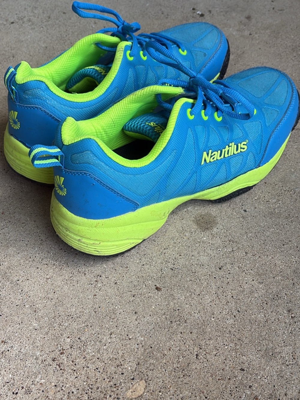 Nautilus Blue and Neon Green Athletic Sneakers